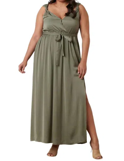 Mittoshop Bodacious Curvy Maxi Dress In Olive In Multi