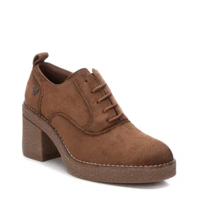 Xti Women's Suede Heeled Oxfords In Camel In Multi