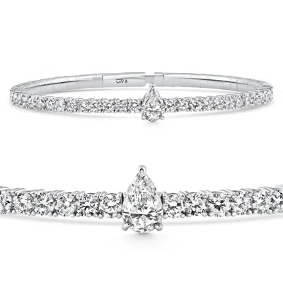 Pompeii3 5 Ct Diamond Bangle Oval Solitaire Flexible Tennis Bracelet 14k Gold Lab Grown In Multi