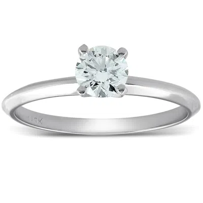 Pompeii3 Vvs1 1/3ct Round Solitaire Diamond Engagement Ring 14k White Gold In Multi
