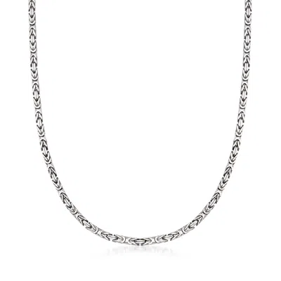 Ross-simons Sterling Silver Square Byzantine Necklace In Multi