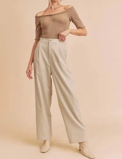 Aemi + Co Wide Leg Trousers In Oat In Multi