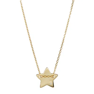 Adornia Star Pendant Necklace With Pave Diamond Gold In Yellow