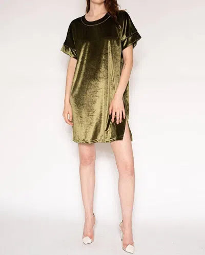 Lattelove Velvet Dress In Dark Green In Multi