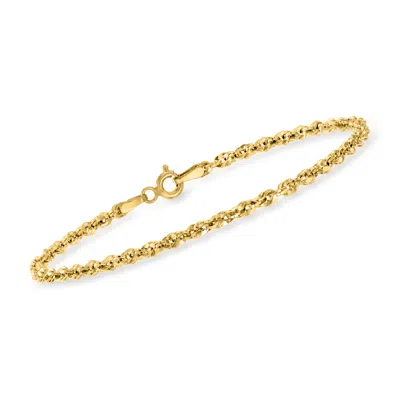 Rs Pure Ross-simons Italian 14kt Yellow Gold Rope-link Bracelet In Multi