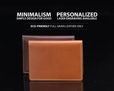 Decentliving Handcrafted Full Grain Slim Leather Passport Wallet - Tan In Multi