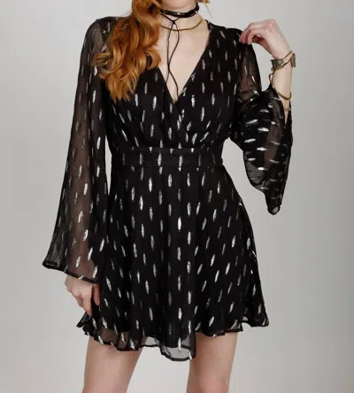 Band Of The Free Evette Dress In Black/silver In Multi
