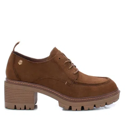 Xti Women's Suede Heeled Oxfords In Camel In Multi