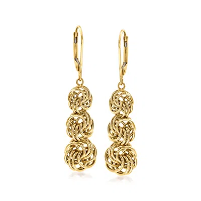 Ross-simons Graduated Rosette-knot Drop Earrings In 14kt Yellow Gold In Yellow