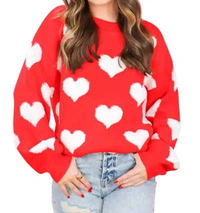 Why Dress Love You More Sweater In Red/white In Multi