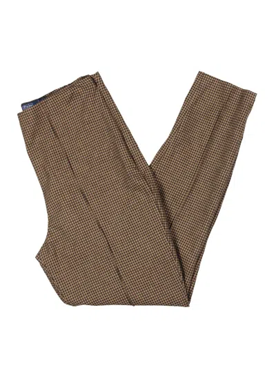 Polo Ralph Lauren Womens High Rise Houndstooth Cropped Pants In Multi