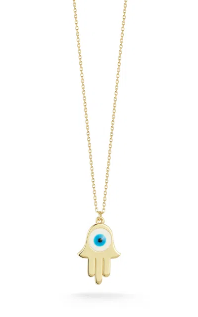 Ember Fine Jewelry 14k Gold Hamsa & Evil Eye Necklace In Multi