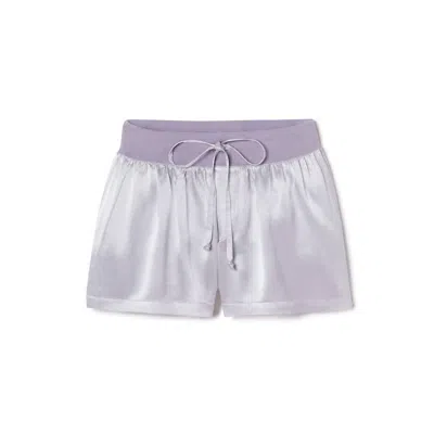 Pj Harlow Mikel Satin Boxer Short With Draw String In Lavender In Multi