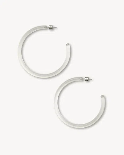 Machete Large Hoops In Clear In White
