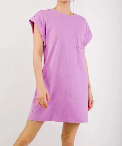 Very J T-shirt With Pocket Dress In Lavender In Multi