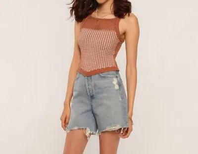 Heartloom Julie Crochet Tank In Clay In Grey