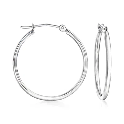 Ross-simons 1.5mm 14kt White Gold Hoop Earrings In White