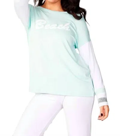 French Kyss Beach Crew Top In Mist In Grey