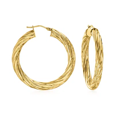 Ross-simons Italian 14kt Yellow Gold Twisted Hoop Earrings In Yellow