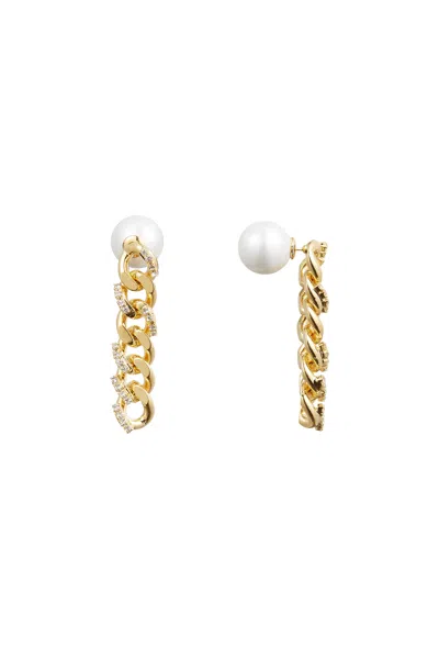 Classicharms Rhinestone Chain Earrings In Gold