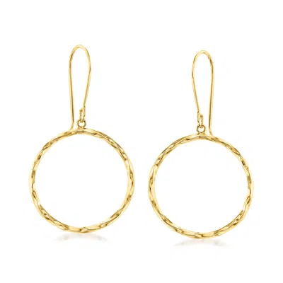 Ross-simons 14kt Yellow Gold Open-circle Drop Earrings In Yellow