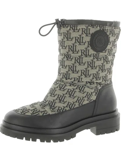 Ralph Lauren Coree Womens Logo Cold Weather Ankle Boots In Multi