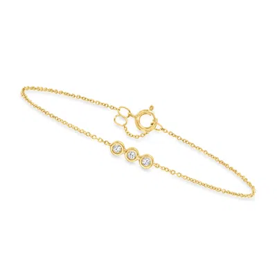 Canaria Fine Jewelry Canaria Bezel-set Diamond Trio Bracelet In 10kt Yellow Gold In Multi