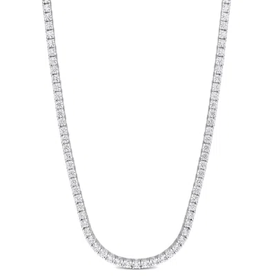 Mimi & Max 13 4/5ct Tgw White Cubic Zirconia Tennis Necklace W/ Sterling Silver Clasp - 15+3 In In Gold