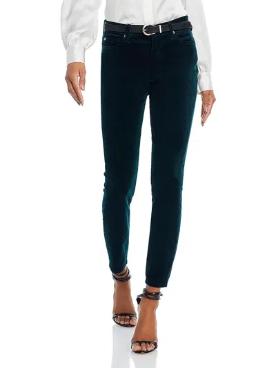 7 For All Mankind High-waist Ankle Coated Peacock Super Skinny Jean In Multi