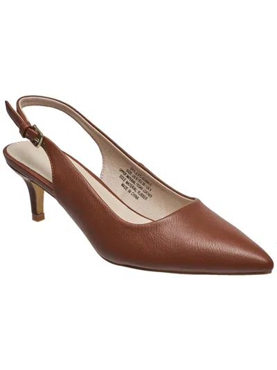 French Connection Quinn Womens Vegan Leather Pointed Toe Kitten Heels In Multi