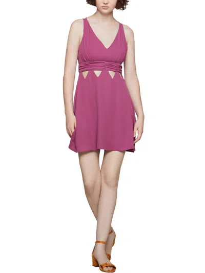 Bcbgeneration Womens Cutout Criss-cross Back Mini Dress In Pink