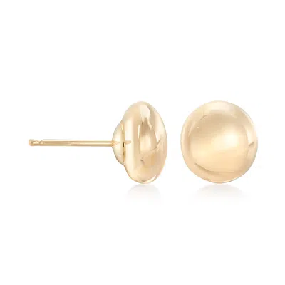 Ross-simons 8mm 14kt Yellow Gold Flattened Bead Stud Earrings In Yellow