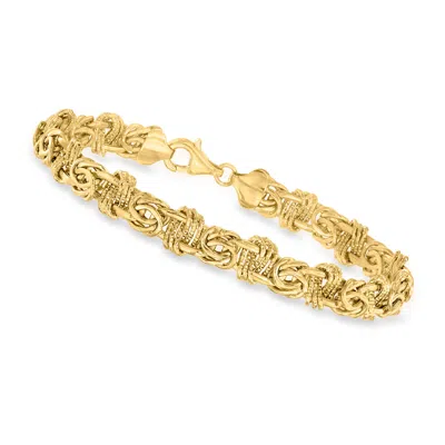Canaria Fine Jewelry Canaria 10kt Yellow Gold Flat Modified Byzantine Bracelet In Multi