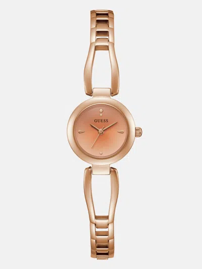 Guess Factory Rose Gold-tone Cutout Bracelet Analog Watch In Multi
