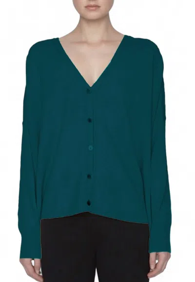 Maison De Papillon Evan Button Down Wool Cashmere Cardigan In Verde In Multi