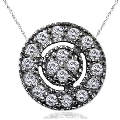 Pompeii3 1/4ct Diamond Pave Halo Pendant 14k Black Gold Womens Necklace & 18" Chain In Multi