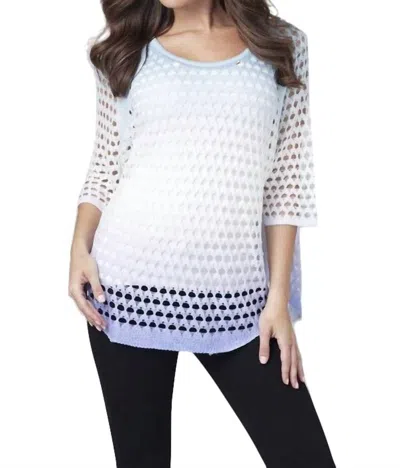 Angel Open Stitch Tunic Top In Blue Multi