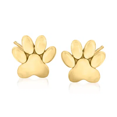 Ross-simons 14kt Yellow Gold Petite Animal Paw Stud Earrings In Yellow