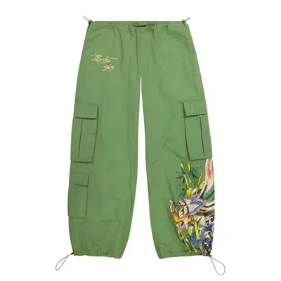 Ed Hardy Women's Poplin Cargo Pant In Army Green In Multi