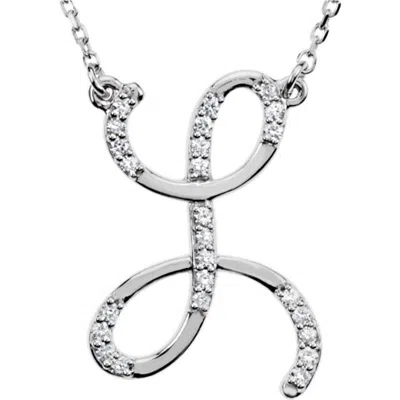 Pompeii3 1/4ct Diamond "l" Initial Pendant 18" Necklace 14k White Gold In Multi