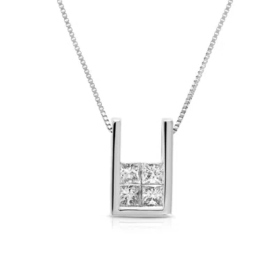 Vir Jewels 1/2 Cttw Princess Cut Diamond Pendant Necklace 14k White Gold With 18 Inch Chain In White