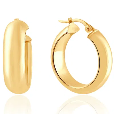 Pompeii3 14k Yellow Gold 5.5mm Small Designer Hoops Women's Earrings 3/4" Tall 2.30grams In Multi