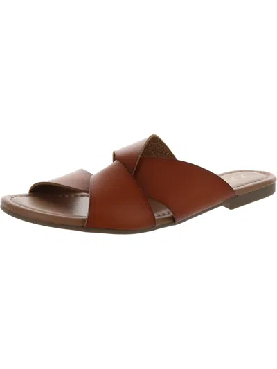 Sugar Olena Womens Faux Leather Slip On Flat Sandals In Multi