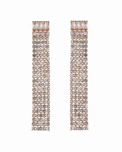 Nicole Miller Rhinestone Linear Earrings In Gold In Gold