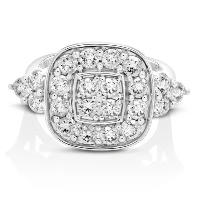 Vir Jewels 2 Cttw Diamond Engagement Ring Cushion Shape With Accent 14k White Gold Bridal In White