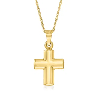Ross-simons 14kt Yellow Gold Cross Pendant Necklace In Multi