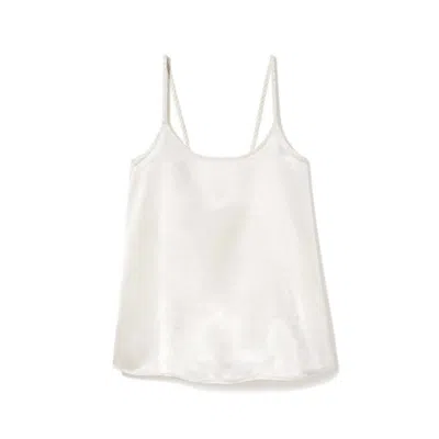 Pj Harlow Daisy Satin Tank With Braided Straps & Elastic Back In Pearl In Multi