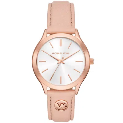 Michael Kors Women's Slim Runway White Dial Watch In White