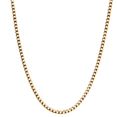 Pompeii3 14k Yellow Gold 24" Cuban Link Chain Men's Necklace 3mm Wide In Multi