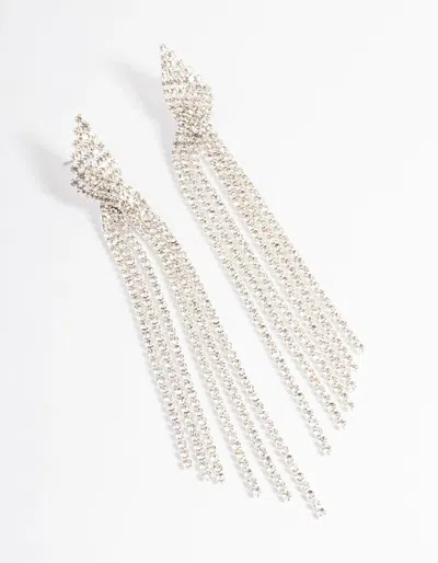 Lovisa Rhodium Statement Strand Twist Drop Earrings In Multi
